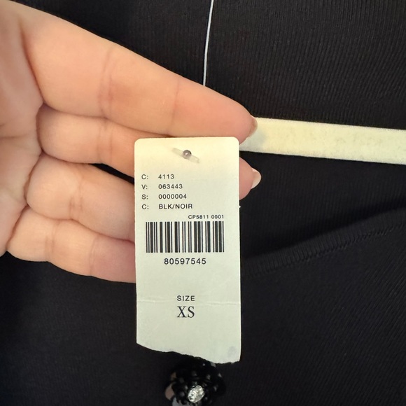 NEW Endless Rose Embellished Floral Sequin Sweater Anthropologie Black XS NWT - Picture 7 of 10